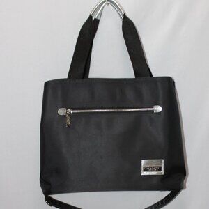 NWOT Versace Parfums Black Tote Bag with Strap & Sliver Trim